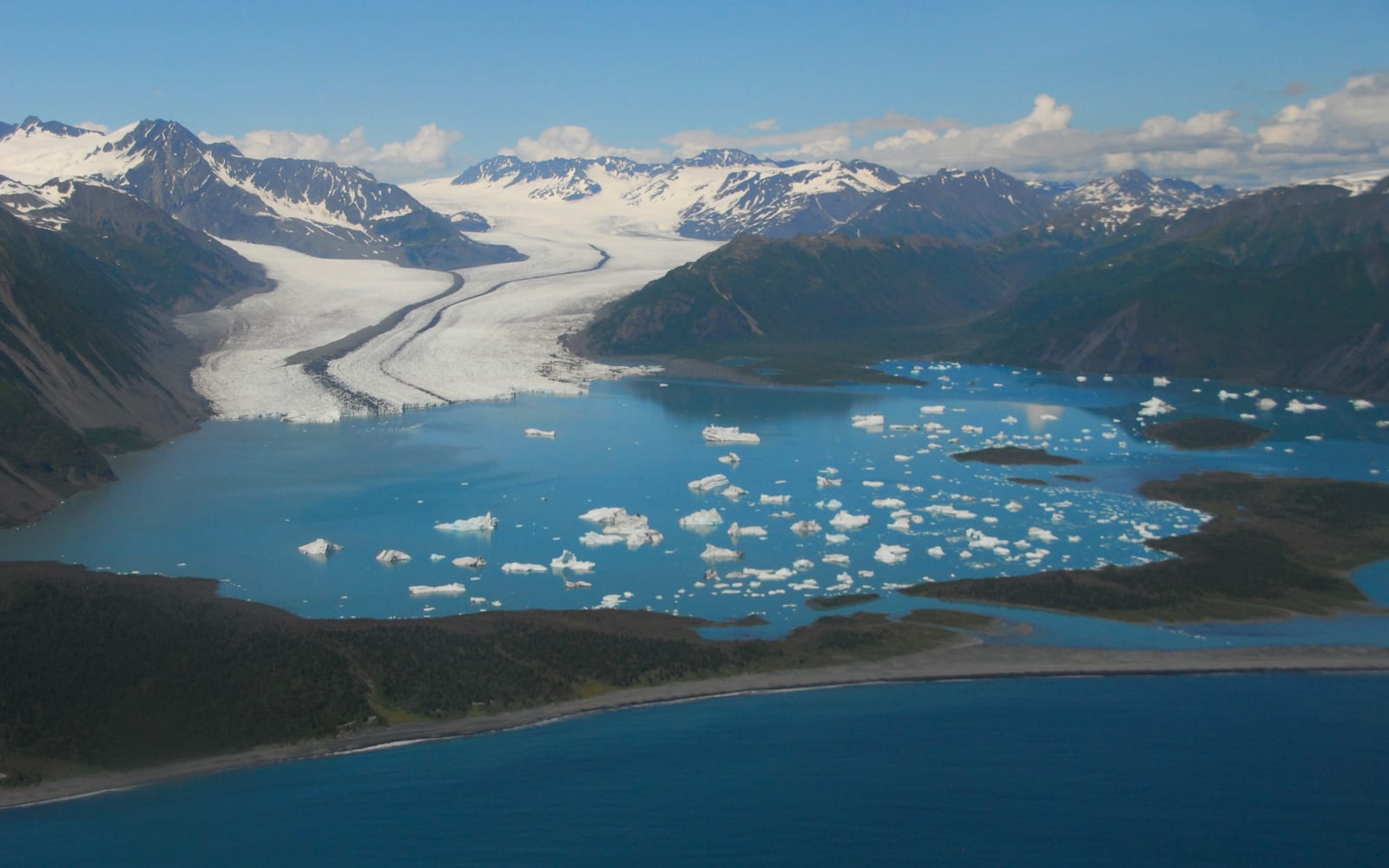 aerial image of Bear Glacier